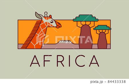 Africa safari wildlife concept cartoon isolated 84433338