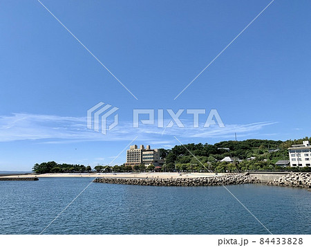 初秋の恵比寿海水浴場 愛知県西尾市吉良ワイキキビーチ内 の写真素材