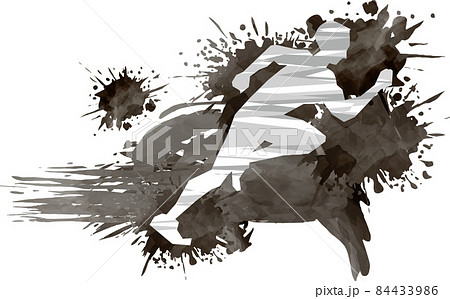 勢いよく走っている男性のイメージイラスト(シルエット) 勢いよく走っている男性のイメージイラスト(シルエット) 84433986