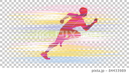 勢いよく走っている男性のイメージイラストのイラスト素材