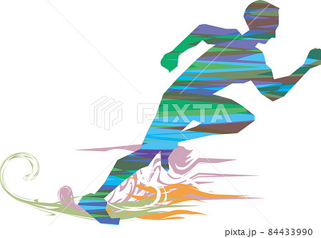 Image Illustration Of A Man Running Vigorously Stock Illustration