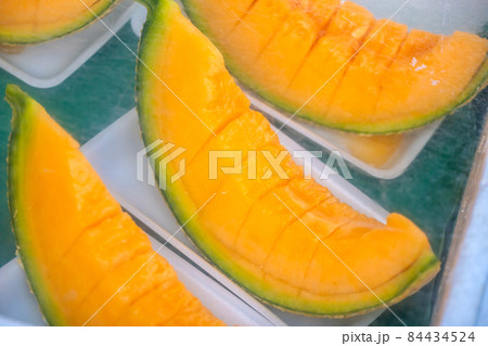 Sweet and fresh melon at seafood market in Hakodate, Hokkaido 84434524