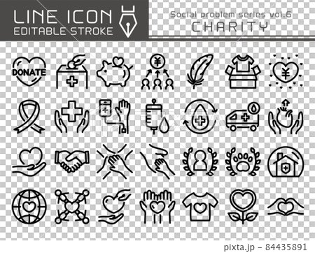 Line Icon 社會問題系列 vol.6 Charity / Charity / Volunteer 84435891
