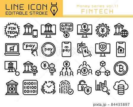 ラインアイコン　お金シリーズvol.11　FINTECH（フィンテック） 84435897