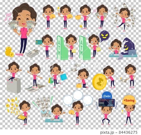 A set of African-American women wearing sportswear for money and economics 84436275