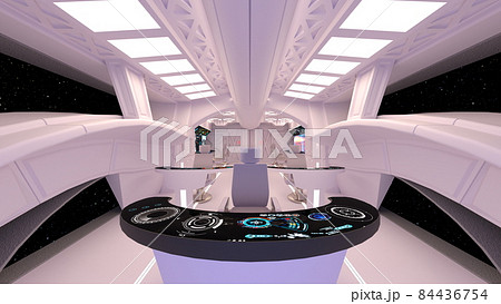 宇宙船内の風景 84436754