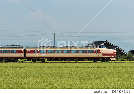 北陸本線 石動ー福岡 JR西日本 489系 H04編成(金沢) ① クハ489-501 海側 北陸本線 石動ー福岡 JR西日本 489系 H04編成(金沢) ① クハ489-501 海側 84437115