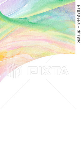 背景素材　水彩テクスチャー　虹色ストライプ 84438834