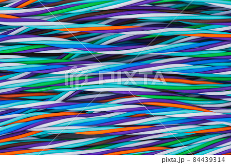 Colorful electrical cable wire used in telecommunication systems Colorful electrical cable wire used in telecommunication systems 84439314