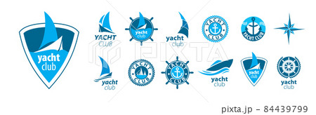 A set of vector Yacht logos on a white background 84439799