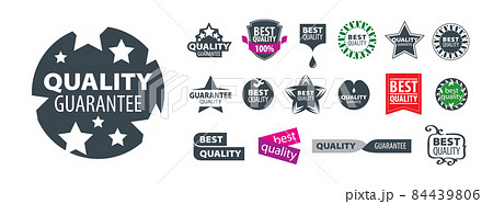 A set of vector logos Guarantee the best quality on a white background 84439806