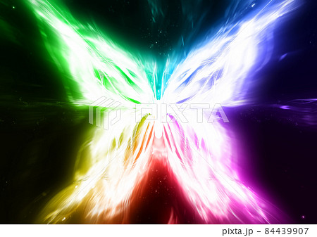 抽象的な光の蝶のイラスト 84439907