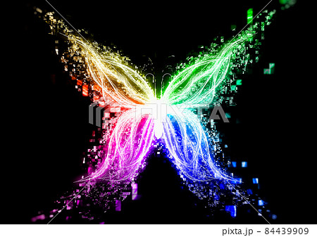 抽象的な光の蝶のイラスト 84439909