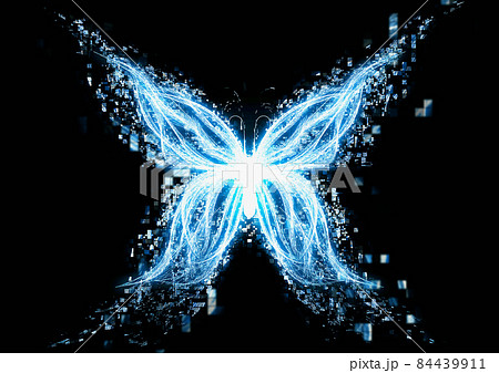 抽象的な光の蝶のイラストのイラスト素材
