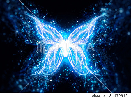 抽象的な光の蝶のイラストのイラスト素材