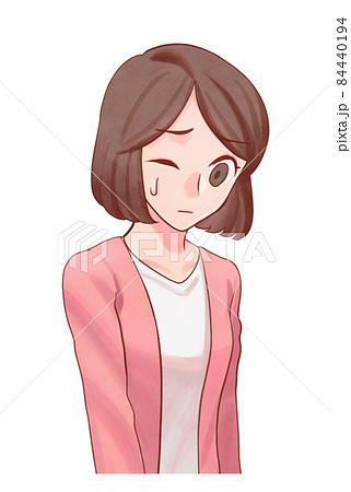 心理的外傷を負う女性のイラストのイラスト素材