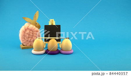 Cute colorful Easter still life or card design Cute colorful Easter still life or card design 84440357