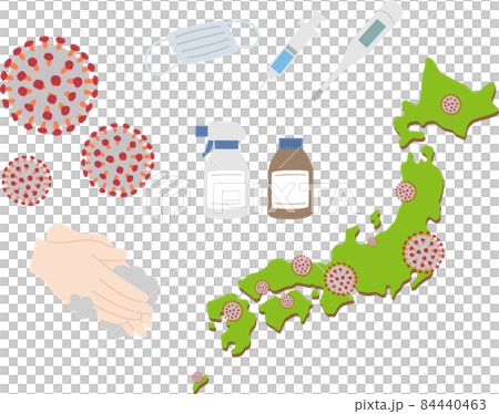 Coronavirus infection illustration set 84440463