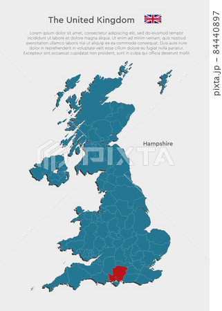 Vector map United Kingdom and county Hampshire Vector map United Kingdom and county Hampshire 84440897