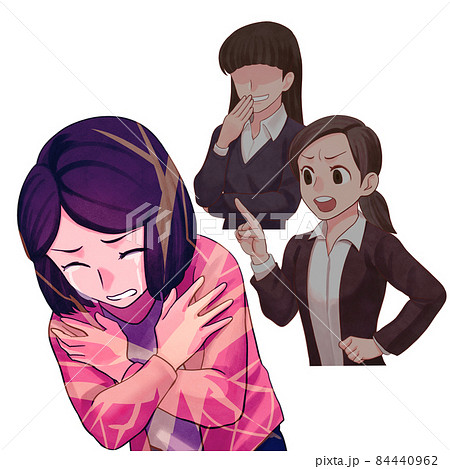 パワハラを受ける女性のイラストのイラスト素材