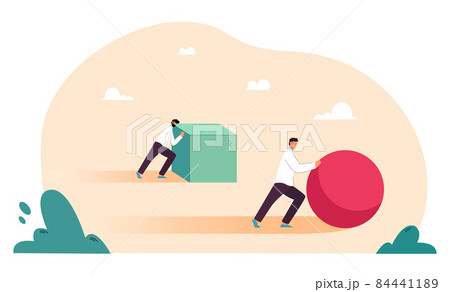 Push competition of two business people 84441189