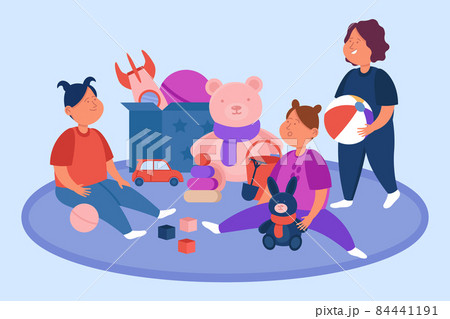 Preschool kids playing with toys in kindergarten 84441191