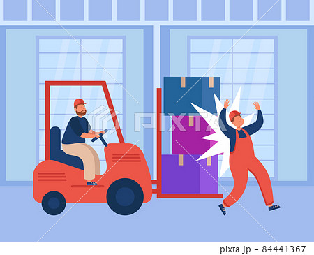 Factory accident with worker in warehouse 84441367