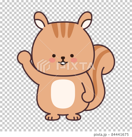 Illustration of a cute squirrel greeting 84441675
