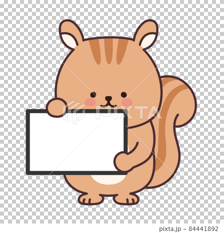 Illustration of a cute squirrel with a panel 84441892