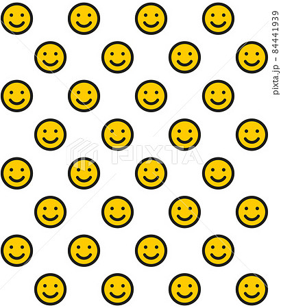 Funny Face Seamless Pattern on Yellow Background. Vector 84441939