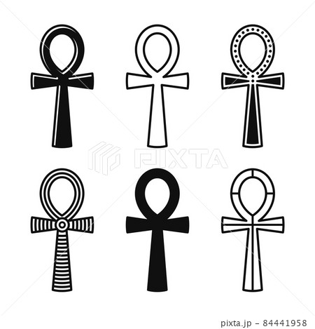 Egyptian Cross Ankh Icon Set on White... - Stock Illustration [84441958] -  PIXTA