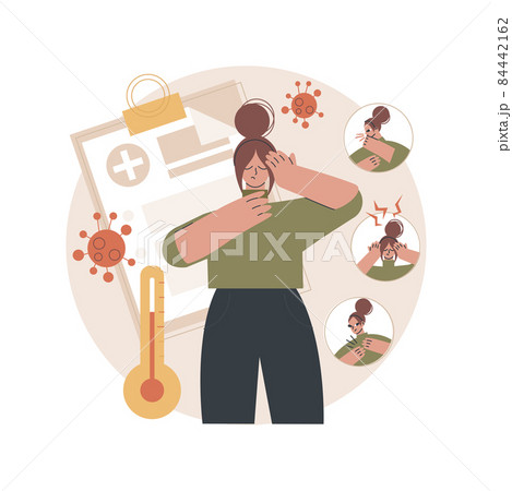 Coronavirus symptoms abstract concept vector illustration. 84442162
