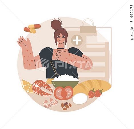 Food allergy abstract concept vector illustration. Food allergy abstract concept vector illustration. 84442173