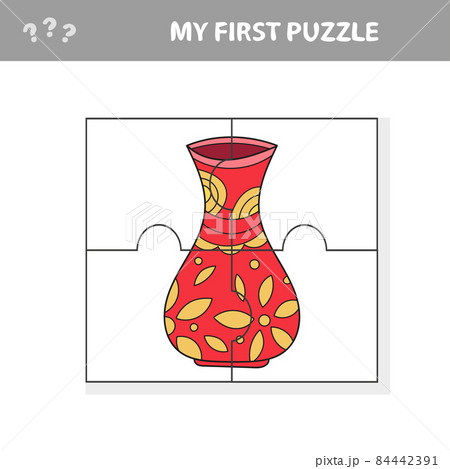 Shapes of vase - jigsaw pieces. Jigsaw puzzle game for kids Shapes of vase - jigsaw pieces. Jigsaw puzzle game for kids 84442391
