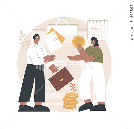 Promissory note abstract concept vector illustration. 84442397