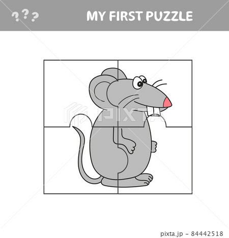 Education paper game for children, Mouse, Rat. My first puzzle 84442518