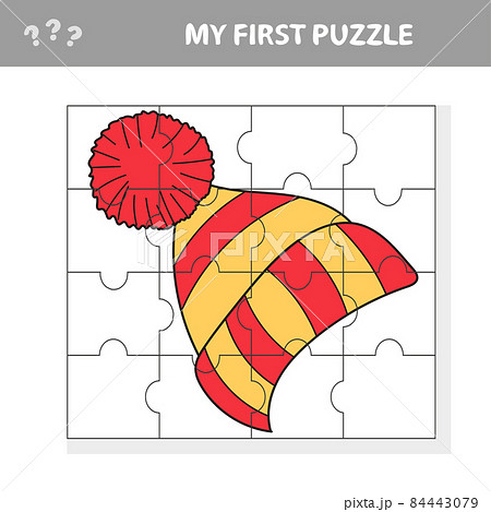 My first puzzle, education game for children, Knitted hat 84443079