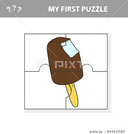 Education paper game for children, Ice cream. Jigsaw puzzle Education paper game for children, Ice cream. Jigsaw puzzle 84443080