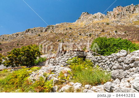 View of Rocca del Crasto near Alcara Li Fusi town in the Nebrodi Park, Sicily View of Rocca del Crasto near Alcara Li Fusi town in the Nebrodi Park, Sicily 84443281