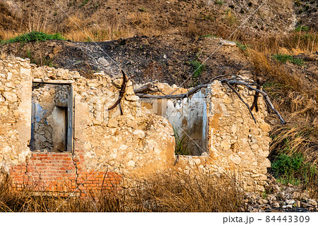 Abandoned sulphur mining complex Trabia Tallarita in Riesi, Sicily, Italy Abandoned sulphur mining complex Trabia Tallarita in Riesi, Sicily, Italy 84443309