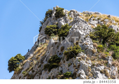 View of Rocca del Crasto near Alcara Li Fusi town in the Nebrodi Park, Sicily View of Rocca del Crasto near Alcara Li Fusi town in the Nebrodi Park, Sicily 84443358
