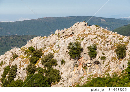 View of Rocca del Crasto near Alcara Li Fusi town in the Nebrodi Park, Sicily 84443396