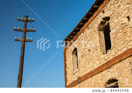 Abandoned sulphur mining complex Trabia Tallarita in Riesi, Sicily, Italy Abandoned sulphur mining complex Trabia Tallarita in Riesi, Sicily, Italy 84443448
