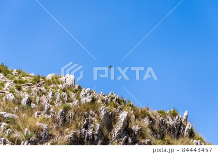 View of Rocca del Crasto near Alcara Li Fusi town in the Nebrodi Park, Sicily View of Rocca del Crasto near Alcara Li Fusi town in the Nebrodi Park, Sicily 84443457