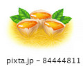 Open eggs on white background. Mixed media illustration 84444811