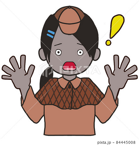 びっくりしている正面向きの若い探偵（女2） 84445008