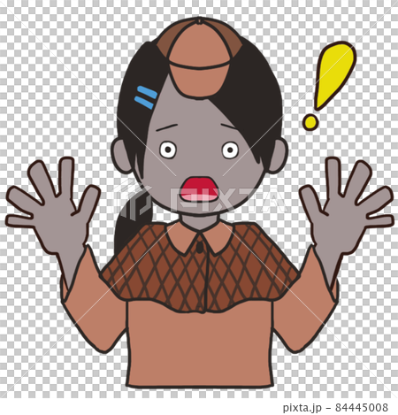 びっくりしている正面向きの若い探偵（女2） 84445008