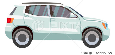 White hatchback. Compact city car in cartoon style 84445159