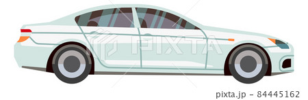 White sedan. Side view car icon in cartoon style 84445162