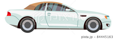 Elegant white coupe car. Cartoon shiny vehicle 84445163